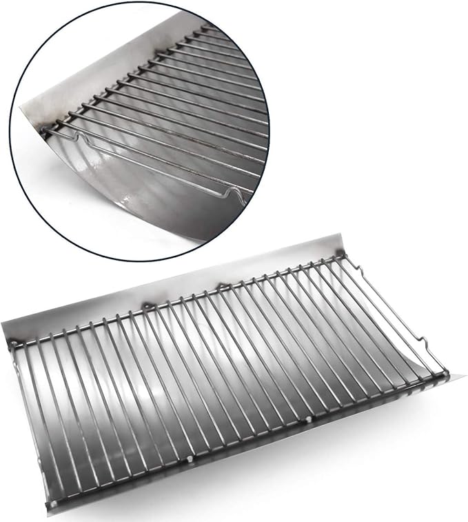 Hongso 20 inches Fire Grate Ash Drip Pan for Chargriller 5050, 5072, 5650, 2123, 2223, 2823 Charcoal Grills, Char-Griller Model 200157, Replacement Parts Chargrill Ash Pan with 2pcs Fire Grate Hanger