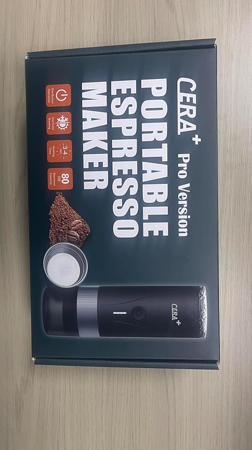 CERA+ Portable Espresso Maker Pro with Bag Self-Heating Professional-Level Mini Coffee Machine Compatiable with Ultra-Fine Grind For Travel,Camping,Hiking