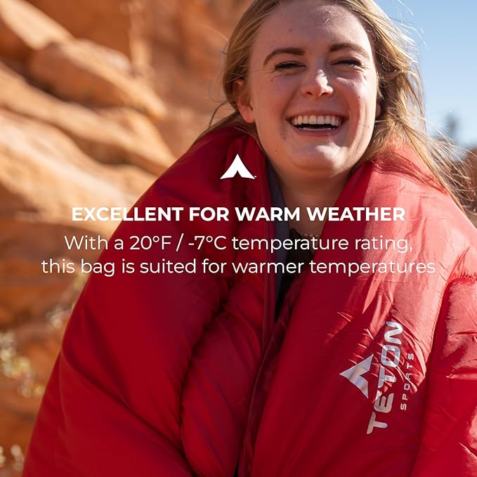 Teton Celsius Regular, -25F, 20F, 0F Degree Sleeping Bags, All Weather Bag for Adults and Kids, Camping Made Easy and Warm, Travel Sack Included
