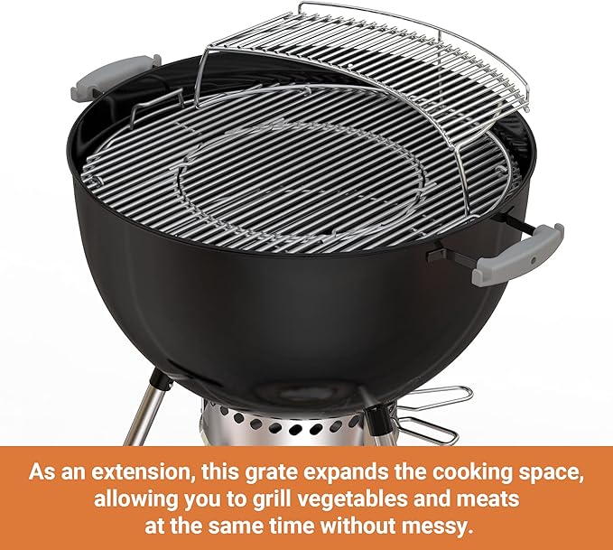 Only fire Warming Cooking Rack Fits for Charcoal Kettle Grills Like Weber,Char-Broil and Ceramic Grills Like Large Big Green Egg,Kamado Joe Classic,Pit Boss K22,Louisiana K22,17 3/4"