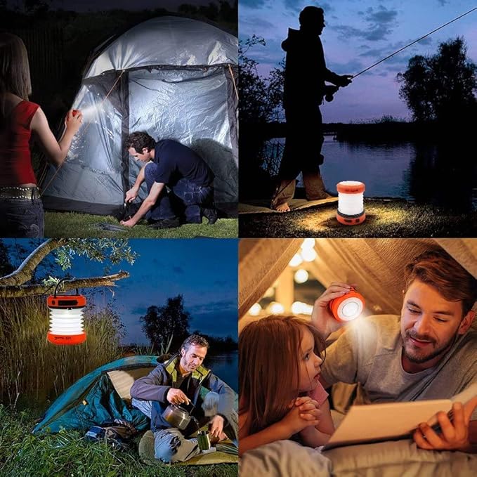 ThorFire LED Camping Lantern Lights Hand Crank USB Rechargeable Lanterns Collapsible Mini Flashlight Emergency Torch Night Light Tent Lamp for Camping Hiking Tent Garden Patio - CL01
