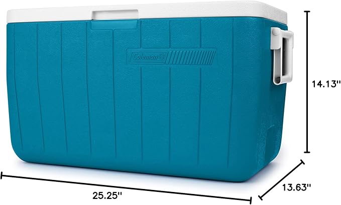 Coleman Chiller 48qt Insulated Portable Cooler with Ice Retention & Heavy-Duty Handles, Made in USA