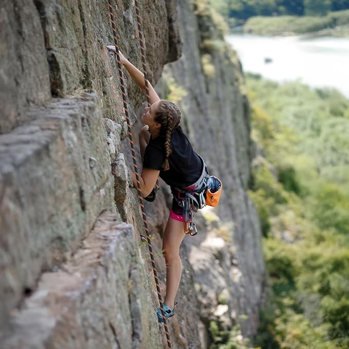 Double Braided Arborist Rigging Rope - 1/2 in X 100 ft 48 Strands Outdoor Pulling Heavy Duty Polyester Bull Rope for Swing Tree Work Camping Rescue Hiking - Black