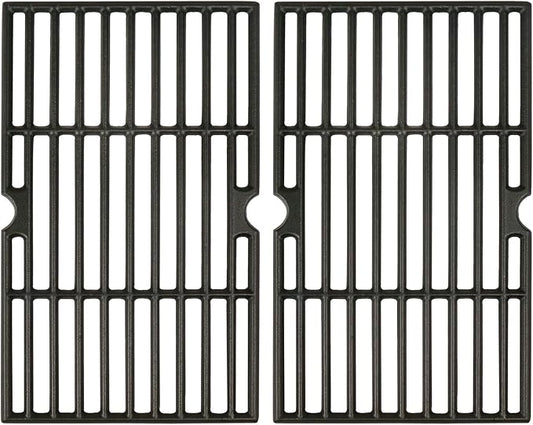 Hisencn Grill Cooking Grates for Char Griller Charcoal Grill 1624 E1515 22424 1515 1224 1616 Smoker Box, Side Fire Box, Cast Iron Grill Grid Replacement Parts 2-Pack