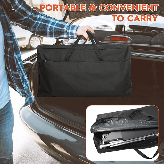 Camping Table, Aluminum Folding Camping Cook Station with Windshield, Upgrade Light Stand, Storage Bag, Quick Installation for Outdoor, Picnic, Cooking