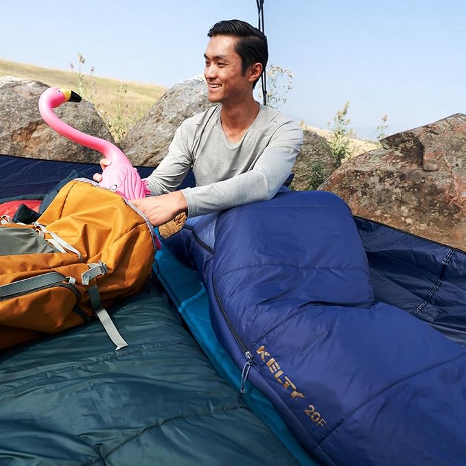 Kelty Cosmic Synthetic Fill 20 Degree Backpacking Sleeping Bag – Compression Straps, Stuff Sack Included