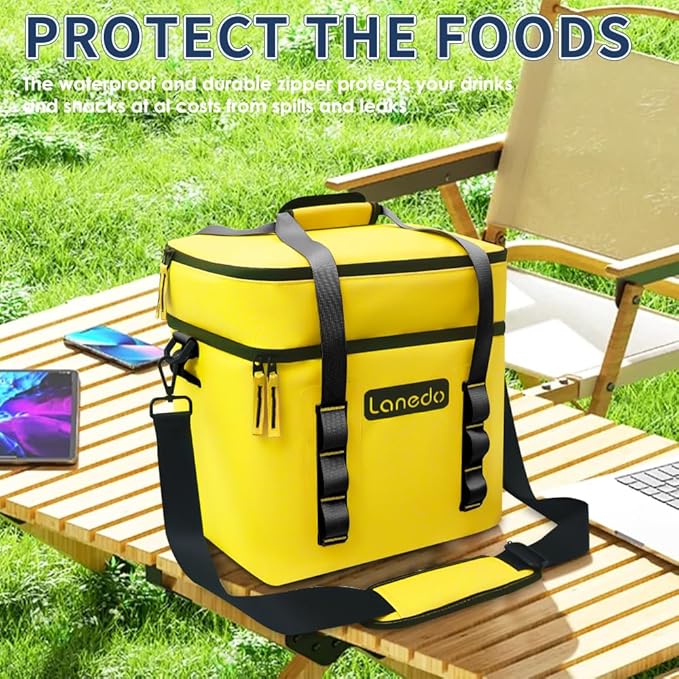 Lisa Lunch Soft Cooler 20/36 Can, Insulated Bag Portable Ice Chest Box for Lunch, Beach, Drink, Beverage, Travel, Camping, Picnic, Car, Trips, Cooler Leak-Proof