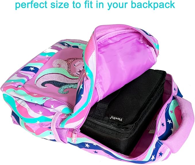 FlowFly Small Insulated Lunch box Portable Soft Bag Mini Cooler Thermal Meal Tote Kit with Handle for Work & School, Light Blue