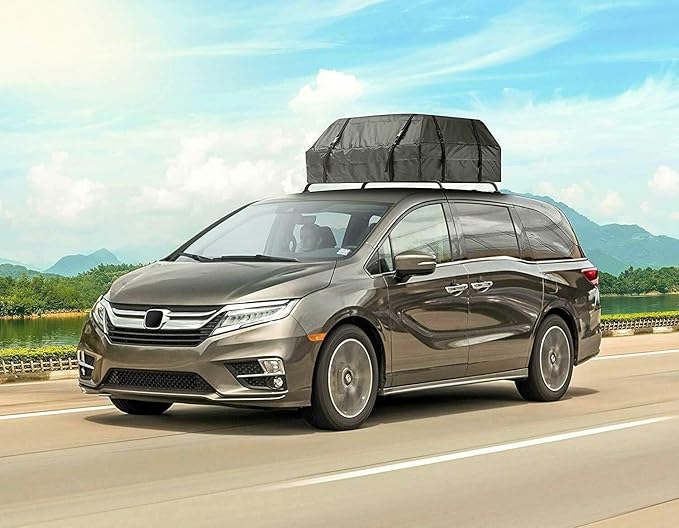 ZONETECH Durable Roof Top Waterproof Cargo Bag -Classic Black 15 Cubic Feet Premium Quality Universal Waterproof Fold-able Leak Proof Traveling Roof Top Car Bag