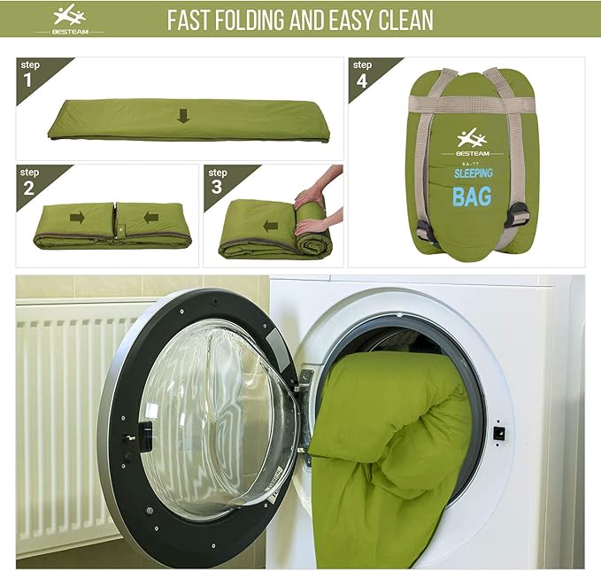 Warm Weather Sleeping Bag - Portable Waterproof Compact Lightweight, Packable for Kids, Teens Adults Camping Backpacking Hiking, Spring Summer Fall