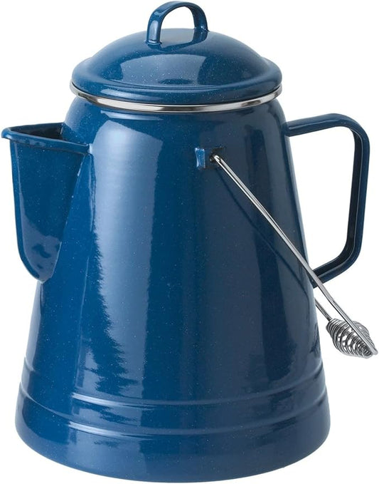 GSI Outdoors 15166 Pioneer Enamel Camping Coffee Pot - 36 Cups, Blue
