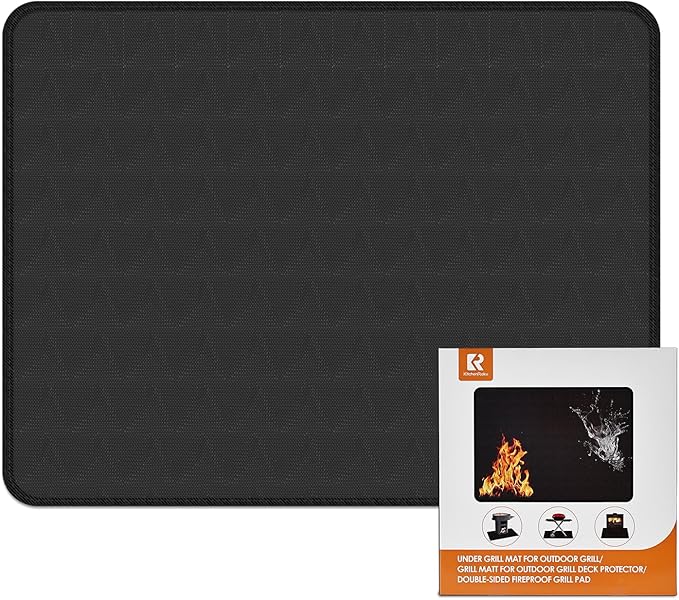 Cook's Aid Large Under Grill Mat for Outdoor Grill,0.35" Thick Double-Sided Fireproof Grill Pad,Indoor Fireplace/Fire Pit Mat,Oil-Proof Waterproof BBQ Protector for Decks and Patios (24"x31")