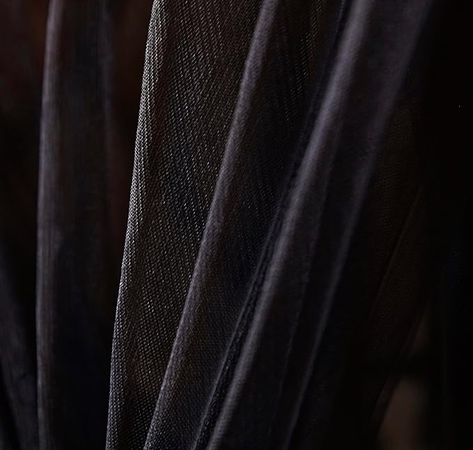 Mengersi Canopy Bed Curtains with Lights,Elegant Bed Canopy Bed Curtains Bed Netting for Single Twin Size Bed,Goth Room Decor