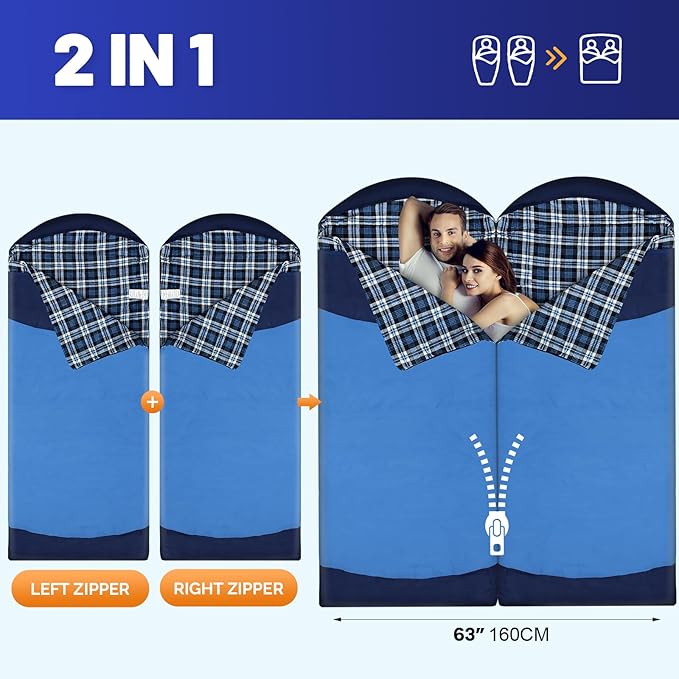 Backpacking Flannel Sleeping Bag Lightweight for Adults Hiking Ultralight Compact Sleeping Bag Portable Warm Weather Summer with Compression Sack