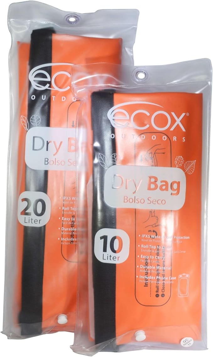Outdoors Waterproof Dry Bag for Outdoors Activities High Grade 500D PVC Construction Includes Waterproof Phone Case and Side Strap for Easy Carry 10L and 20L Models