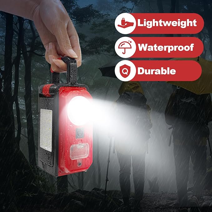 SYLSTAR 2Pack 3000LM Rechargeable Camping Lights, Battery Powered Camping Lantern with 4 Modes, Powerbank, Magnets, Hook, IPX5 Rotatable Work Light for Power Outages Emergency Garage
