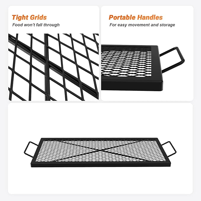 onlyfire Barbecue Rectangle X-Marks Fire Pit Cooking Grate, 32-Inch