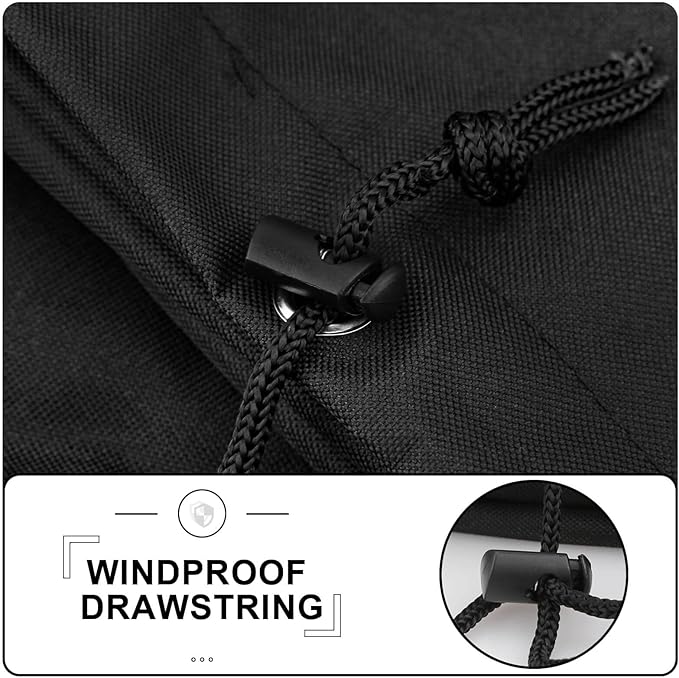 Grisun Grill Cover for Weber SmokeFire EX6 Wood Pellet Grill, Smoker Cover for Weber EX6, Waterproof, No Fading for 2 Years, Anti-Fade, Drawstring for Secure Fit, 600 D Polyester, Black