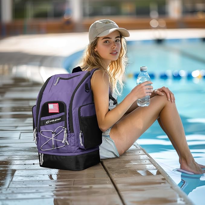 Maelstrom Swim Backpack,35L Swimming bag with Separate Shoes Compartment,Swim Gear Bag,Athlete Gym Rucksack for Men and Women