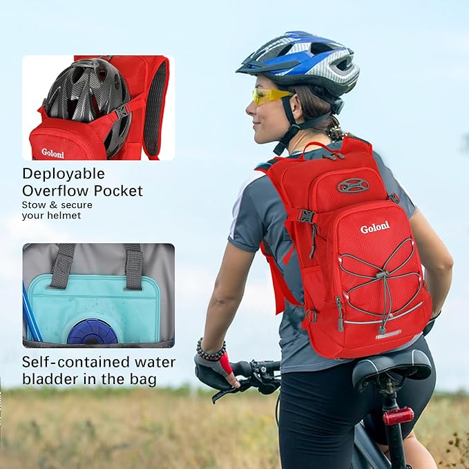 Hydration Backpack,Lightweight Hiking Backpack with 2L Water Bladder,Water Backpack for Biking, Running, Festival