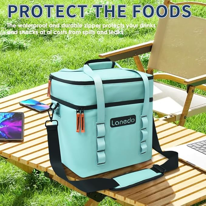 Lisa Lunch Soft Cooler 20/36 Can, Insulated Bag Portable Ice Chest Box for Lunch, Beach, Drink, Beverage, Travel, Camping, Picnic, Car, Trips, Cooler Leak-Proof
