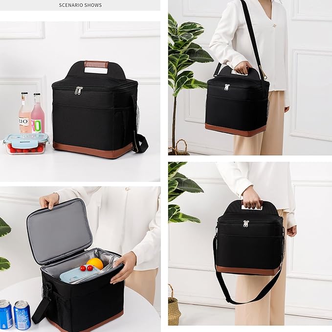 24-Can Insulated Lunch Bag for Women & Men - Large Soft Cooler Box with Leakproof Design, Lightweight Thermal Tote for Work, Travel, Picnic, Camping (Gray)