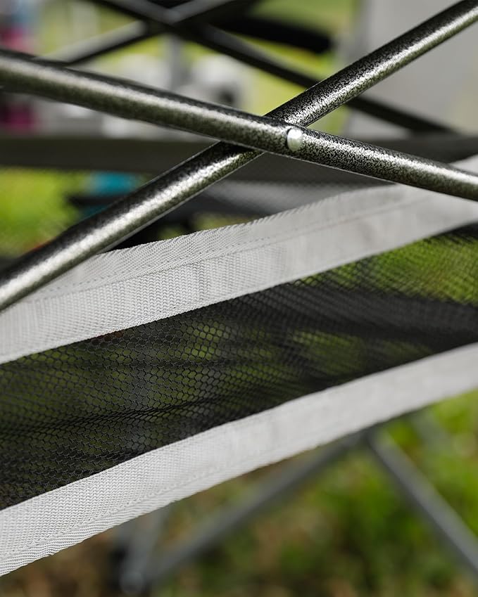 KingCamp Folding Camping Table, Aluminum Roll-Up Camp Table, Large Foldable Table for 6-8 Person, Outdoor Portable Tables with Carry Bag, 180 LBS Heavy Duty Load (Silver+Mesh:53.5"x27.5")