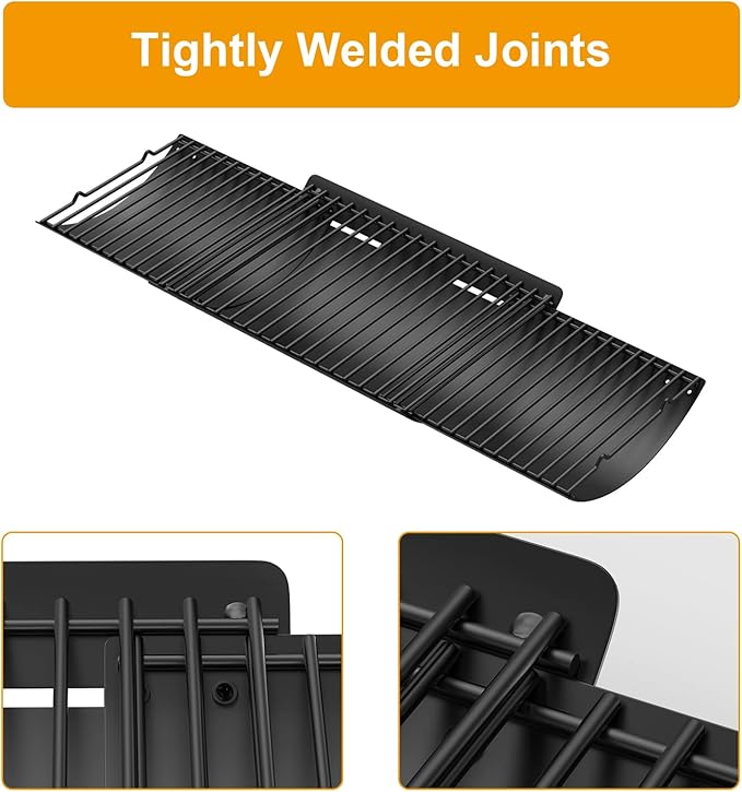 23" to 34" Adjustable Ash Pan for Charcoal Grill Chargriller 1224 1324 2121 2222 2123,Oklahoma Joe Charcoal Grill Royal Gourmet, Ash Pan with 2PC Fire Grate Hanger