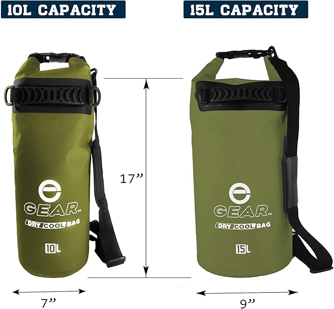 Insulated Dry Bag Floating Cooler – 10L / 15L / 25L Roll Top, Leak Proof, Waterproof, Collapsible, with Padded Shoulder Strap - Perfect for Kayaking Fishing Beach