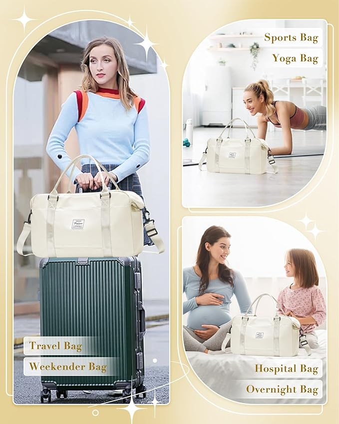 Gym Bag Womens,Travel Duffel Carry on Bag Sport Tote Bag Weekend Overnight Bag