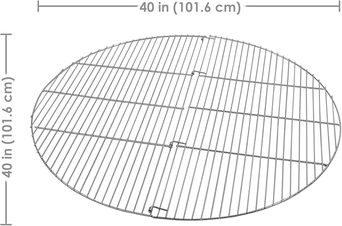 Sunnydaze 40-Inch Heavy-Duty Foldable Chrome-Plated Fire Pit Cooking Grill Grate