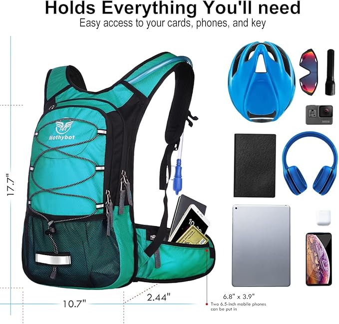 Hydration Pack, Insulated Hydration Backpack with 2L BPA Free Water Bladder and Storage, Hiking Backpack for Men, Women, Kids for Running, Cycling, Camping - Keep Liquid Cool up to 5 Hours