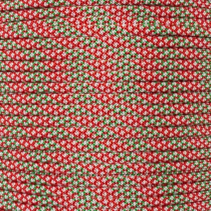 Paracord Planet Holiday Colors 550 Paracord – Great for DIY, Bracelets, and Lanyards – Yule Tide (100 Feet)