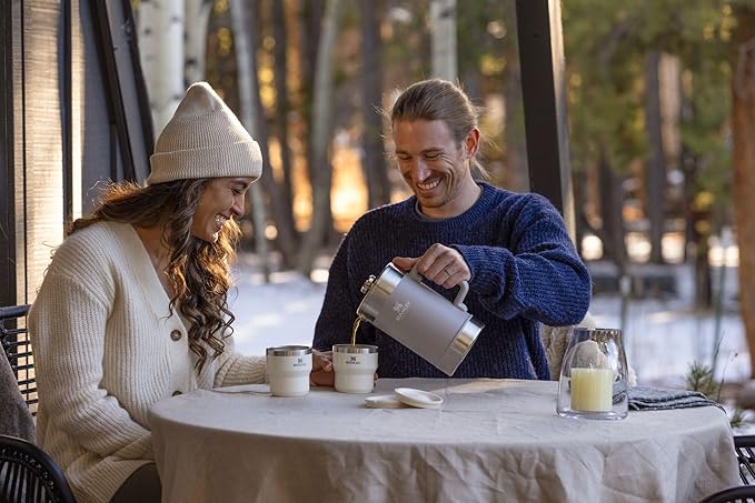 STANLEY Stay-Hot Stacking Camp Cup 10 oz | Press In Drink Through Lid | Cup for Coffee, Tea and Drinks | Insulated Stainless Steel Coffee Mug | BPA-Free | Black 2.0