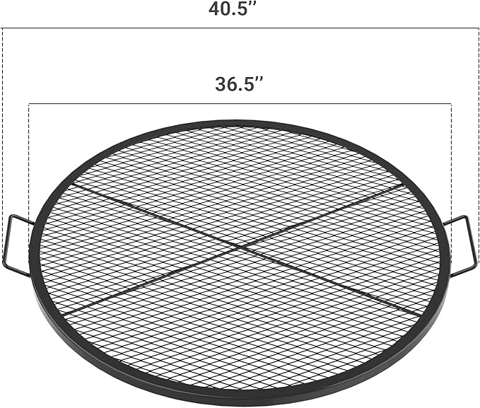 Stanbroil Heavy Duty X-Marks Fire Pit Cooking Grill Grates with Support X Wire - Outdoor Round BBQ Campfire Grill Grid - Camping Cookware, 36-Inch