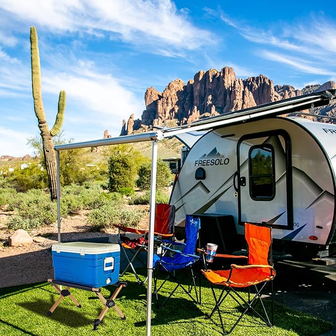 Ablazer Folding Cooler Stand with Carry Bag, Anti-Slip for Camping Hiking BBQ Cooking Picnic Outdoor, Light Weight Foldable Fridge Ice Box Holder