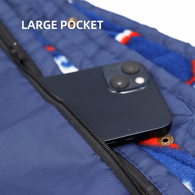 Outdoor Waterproof Blanket, Foldable Fleece Stadium Blanket for Outdoor Sports Event, Camping, Concerts, Car, Pet, Picnics - Windproof, Wearable, Machine Washable 80" x 58"