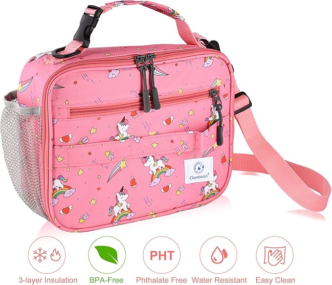 Genteen Lunch Box Kids, Prints Insulated Lunch Bag Kids Boys Girls,Soft Bag Mini Cooler Back to School Thermal Meal Tote Kit Lunch Box for School,Work,Outdoor - Star