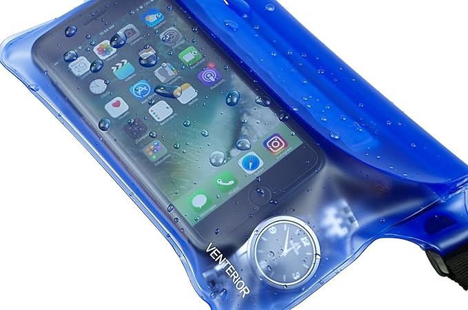 Waterproof Waist Pouch 2-Pack | Beach Accessories Fanny Pack for Swimming Snorkeling Sailing Kayaking Beach Pool Water Parks | Keep Your Phone Wallet Safe and Dry (White & Black)