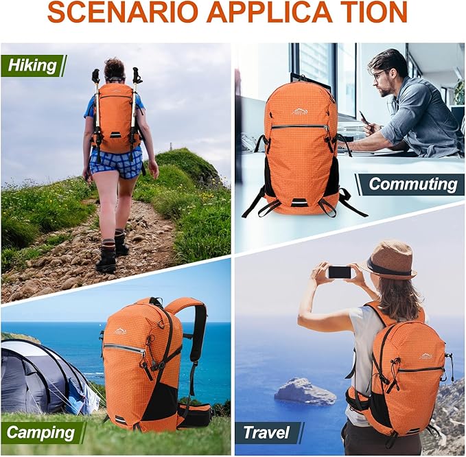 Hydration Backpack, 25L Hiking Backpack with 3L Water Bladder and Rain Cover, Hiking Water Backpack Men Women Lightweight Hydration Pack for Hiking, Cycling, Climbing, Camping