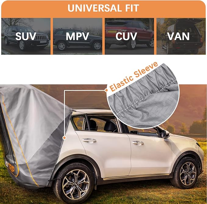 HEYTRIP SUV Tailgate Tent with Poles Awning Shade Waterproof Windproof Hatchback Camping Car Tent, Universal Fit Most SUV/Van/MPV/CUV