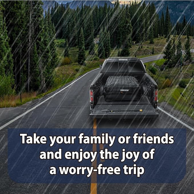 Truck Bed Bag with Cargo Net, 100% Waterproof Truck Cargo Bag Fits Any Truck Size with 4 Handles, 26 Cubic Feet (51''x40''x22'', Patent Pending)