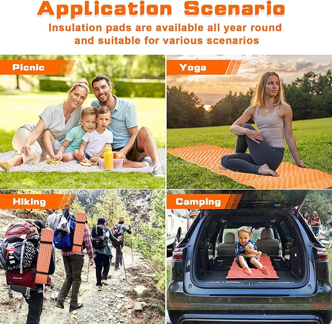 Closed Cell Foam Sleeping Pad,Folding Sleeping Pad Backpacking,Moisture-Proof Foldable Sleeping Pad, Lightweight,Sleeping Mat for Camping Hiking Backpacking Car Camping Mats