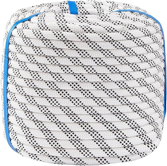 1/2 Inch 200ft Double Braided Polyester Arborist Rope, Heavy Duty Nylon Rope for Anchor, Tree Work, Cargo, Pulling, Sailing(White)