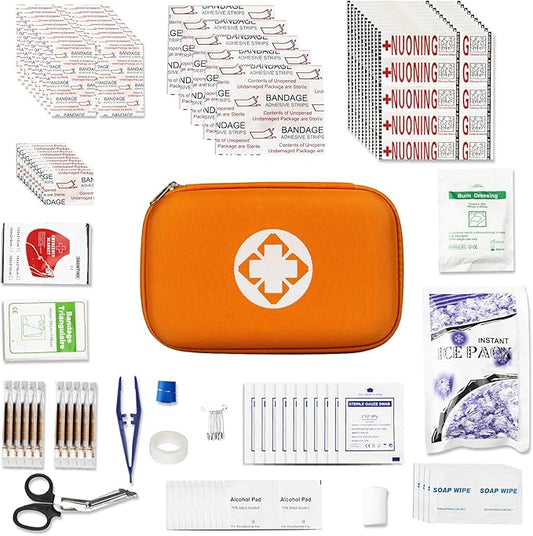 First Aid Kit Emergency Kit Camping Essentials Car-Home Orange First-Aid Bag - 277 Piece Emergency Supplies Hiking First Aid Kit for Backpack Survival Kits for Disaster Preparedness YIDERBO