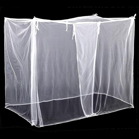 4 Corners Mosquito Net for Mosquiteros para Camas Bed Canopies Netting Bed Drapes Rectangular Mosquito Mesh for Camping Home Outdoor Travel Dormitory(White,L75 X W35.5 X H59 Inch)