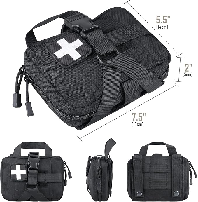 Tactical EMT Pouch, Rip Away Molle Medical Pouches IFAK Tear-Away First Aid Kit Emergency Survival Bag for Travel Outdoor Hiking