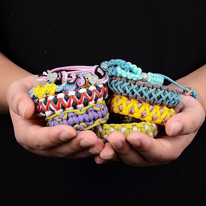 MONOBIN Micro Paracord,2mm 10Colors 20FT Paracord Combo Kit with Paracord Instructions and Charms for Making Paracord Bracelets, Lanyards, Jewelry Making