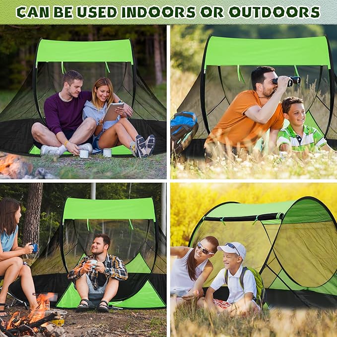 Pop up Mosquito Net Tents for Camping Foldable Pop Tent with Ground Pins Waterproof Freestanding Insect Bug Net for Beach Hiking Summer Outdoor Bed Protection