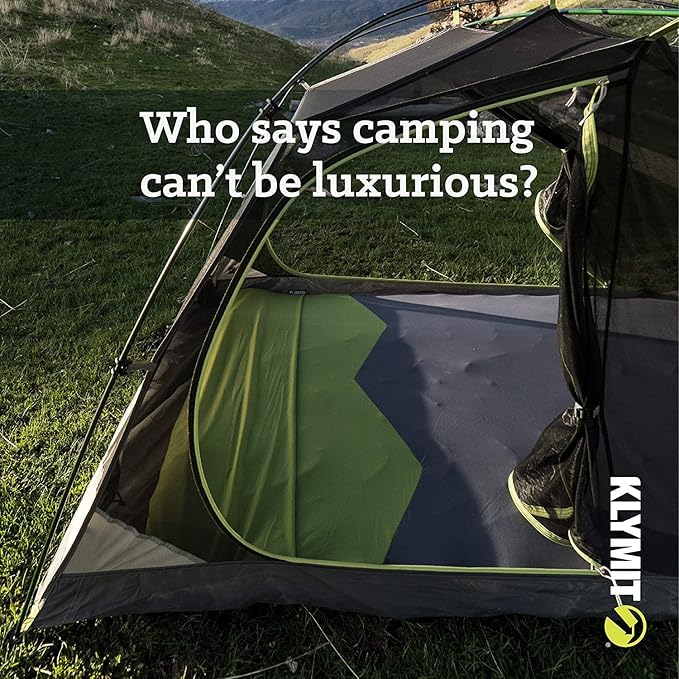 Klymit Insulated Double V Inflatable Sleeping Pad for Camping, Lightweight Hiking and Backpacking Air Bed for Cold Weather,Red & Static V Sheet, Sleeping Pad Cover, Green/Gray, Double